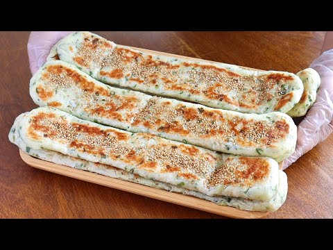 蔥燒餅1小時快速完成❗️发现一个實用新方法，💯新手一次完成✅，又香又好吃，放涼也鬆軟，值得推荐的简单家庭早餐食譜【阿栗食譜464】