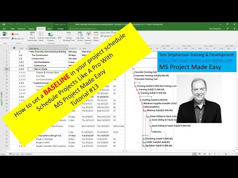 How to set a BASELINE in your MS Project Schedule.  Tutorial #13