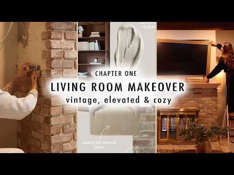 LIVING ROOM MAKEOVER *Beams, Fireplace Design, DIY Frame* | Chapter One | XO MaCenna