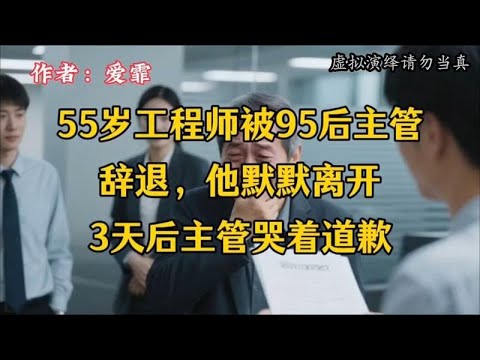 55岁工程师被95后主管辞退，他默默离开，3天后主管哭着道歉
