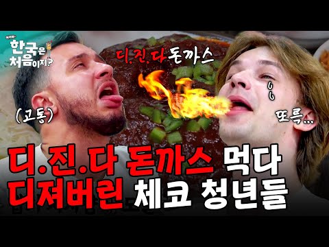 디.진.다 돈까스 먹다 눈물 흘리는 체코 청년들😨 K-매운맛의 위력에 날아가는 맵부심🌶️ | #어서와한국은처음이지 | EP.375