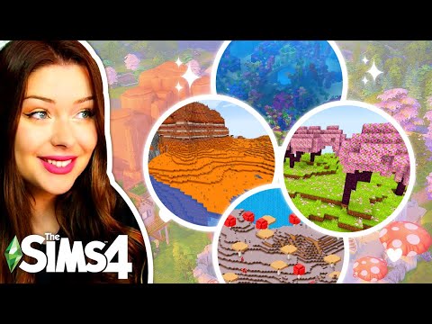 Building a Village for EVERY MINECRAFT BIOME in The Sims 4