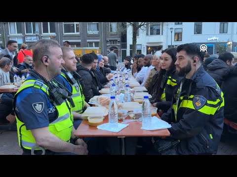 Street iftar for 1500 people in the Netherlands