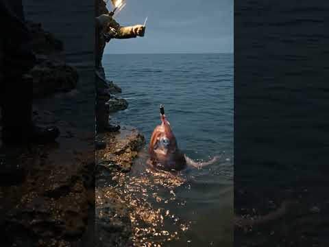 Giant Squid Catch — 10KG Fight 🦑 #fishing #shortvideo orts #shorts #squid #youtubeshorts