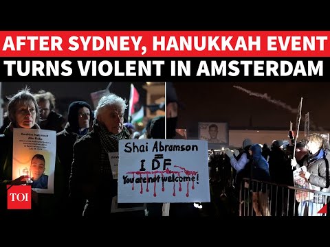 Amsterdam’s Hanukkah Event Turns Violent After Deadly Mass Shooting In Sydney | Panic Scenes On Cam