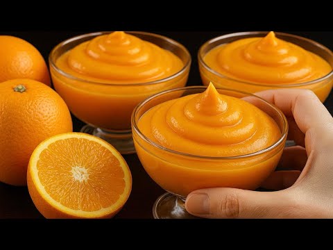 🍊 Orange mousse in 5 minutes! Italian favorite dessert – super creamy & incredibly delicious!
