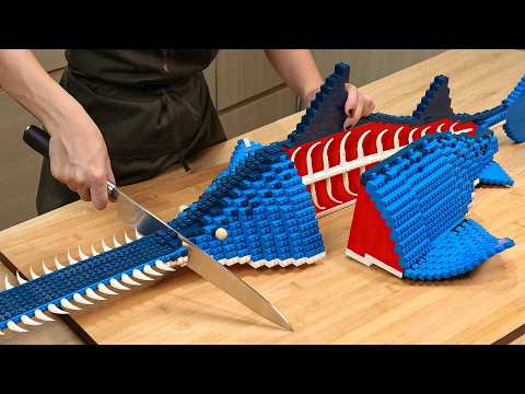 Hunting Exotic HUGE LEGO Sawfish Deep Sea Creature for Dinner IRL  LEGO RARE Food ASMR