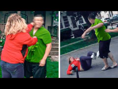 Karen SLAPS Man &amp; Man THUNDER SLAPS BACK!