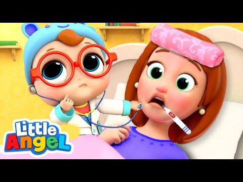 Sick Song (Mom Gets Sick) - Little Angel | Kids Cartoons & Nursery Rhymes | Moonbug Kids