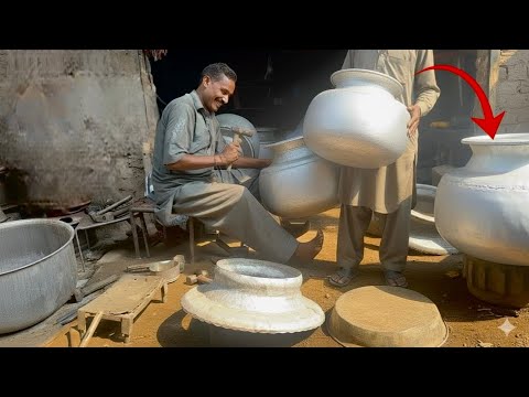 "Hardworking Hands ofPakistan:Crafting the Perfect Deg"(cooking pot)