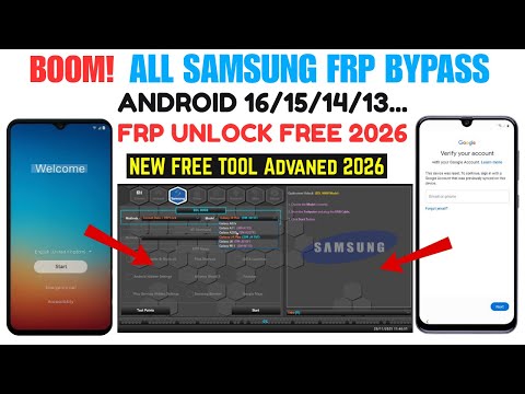 SAMSUNG FRP BYPASS BYPASS, UNLOCK ANDROID 16/15/14/13 FREE METHOD