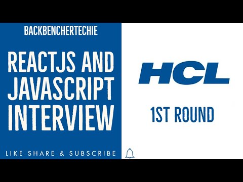 ReactJs Interview HCL1st Round | ReactJs & Javascript | HCL | Software Engineer | Developer