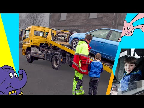 Moritz und die Maschinen: Auto abschleppen mit dem Abschleppwagen | Der Elefant | WDR