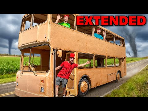 Surviving In 2 Story Cardboard Bus HOUSE! - EXTENDED