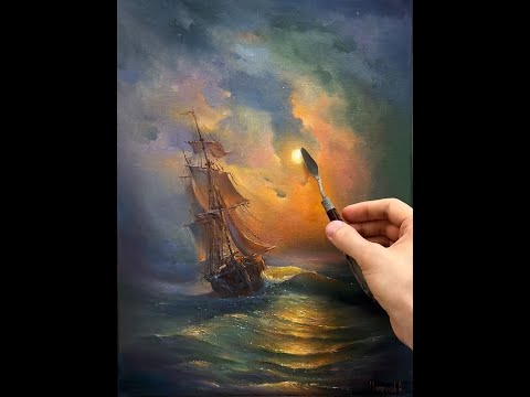 Мастер-класс "Буря в лунную ночь"