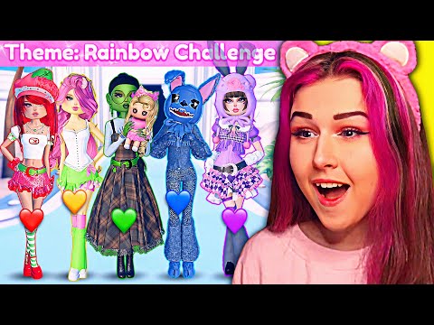 RAINBOW CHALLENGE 1 YEAR LATER IN DRESS TO IMPRESS! OUTFITS For EVERY COLOR No MATTER What! | ROBLOX