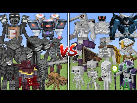 ALL WITHER SKELETONS VS ALL SKELETONS ALLIANCE MOBS BATTLE IN MINECRAFT