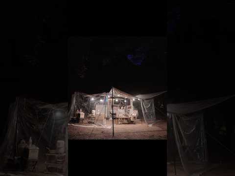 투명텐트안의 작은 경차로 즐기는 우중캠핑☔️