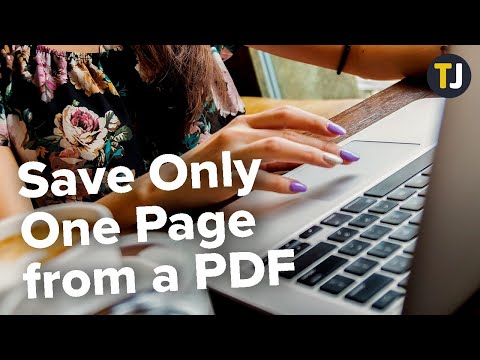 How to Save Only One Page from a PDF File