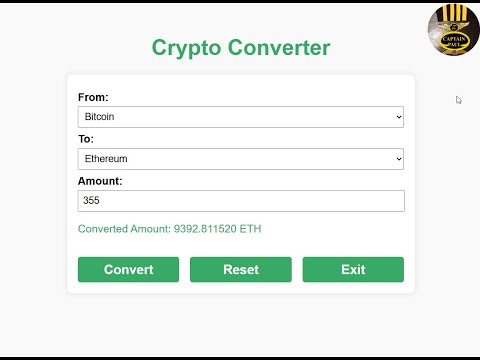 How to Create a Real-Time Exchange Rate Crypto Currency Converter With JavaScript, HTML and CSS