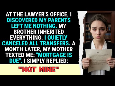 At The Lawyer'S Office, I Found Out My Parents Left Me Nothing  My Brother Inherited Everything