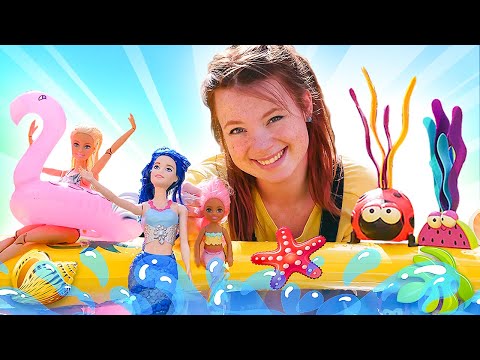 Barbie geht ins Schwimmbad. Puppen Videos für Kinder. 3 Folgen mit Barbie und Irene
