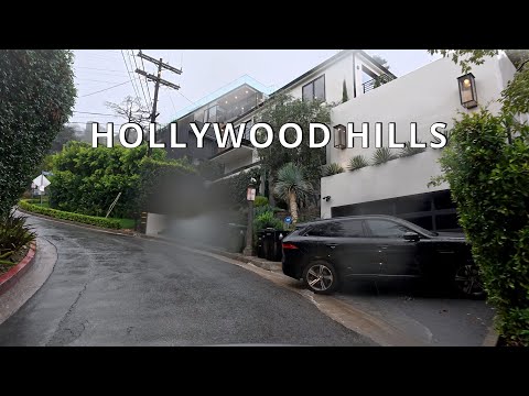 Driving  in Rain, Hollywood Hills, Los Angeles, CA
