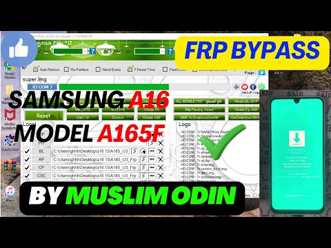 FRP BYPASS SAMSUNG A16 MODEL A165f BY MUSLIM ODIN DONE