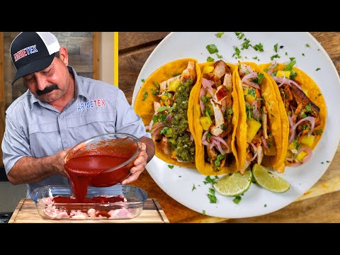 TACOS DE POLLO AL PASTOR! (How to Make a MEXICAN ADOBO / MARINADE Recipe for Tacos al Pastor & More)