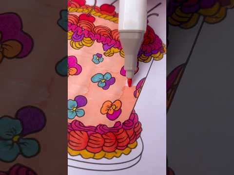 Bringing old cake designs back to life in colouring form! ✍🏻🎨 Available to order now from Amazon