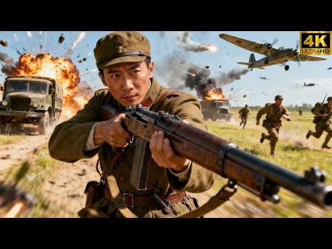 💥【2025戰爭電影】敵軍飛機讓車隊人仰馬翻，不料小伙依舊打退敵軍進攻！