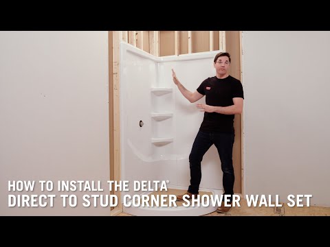 How to Install the Delta® Direct to Stud Corner Shower Wall Set