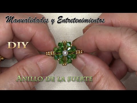 DIY - Anillo Trebol de 4 hojas- Anillo de la suerte- Four leaf clover ring - Lucky ring