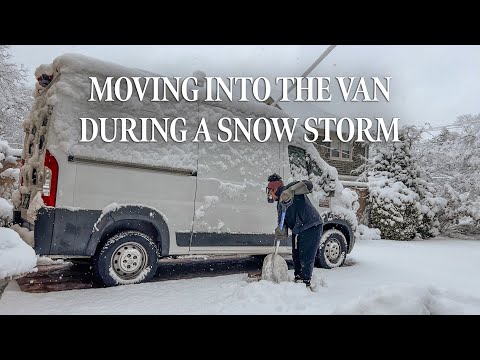 Moving into the Van During a Snow Storm