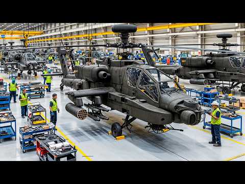 ¿Cómo se Hacen los HELICÓPTEROS de Combate APACHE? ¡La INGENIERÍA Detrás de 2,400 Unidades! 🚁💥