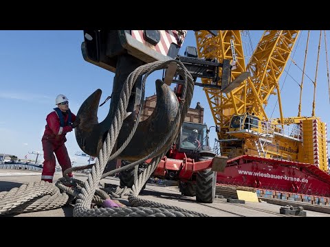 Incredible Biggest Crane Assemble You Must See, Heavy-duty Equipment For Bridge Construction