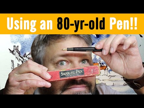 Can I Sketch with an 80 YEAR OLD FOUNTAIN PEN!? - Will it Really Work?
