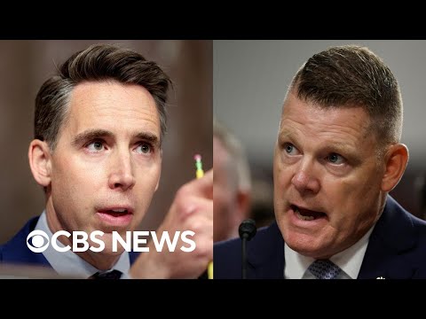 Watch: Tense Sen. Hawley, Rowe exchange over Secret Service Trump rally security decisions