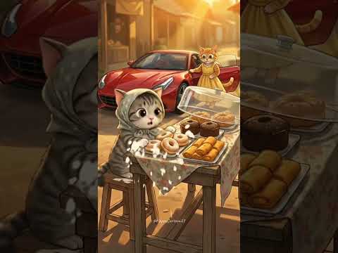 Tears Behind the Cake Stall #sad #sadsong #sadcat #cat #cute #cutecat #shortvideo #shorts #cartoon