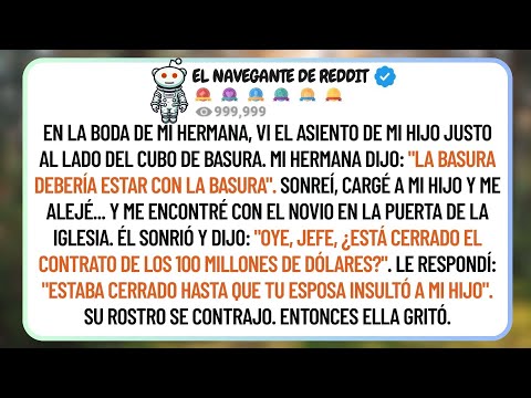 En La Boda, Mi Hermana Hizo Que Mi Hijo Se Sentara Junto Al Cubo De Basura. Entonces El Novio Dijo: