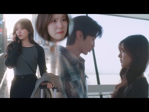 he heard that she had left and finally can't hiding his love to stop her. she cried with joy