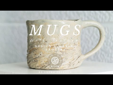 Making mugs with texture, pottery tutorial and design inspiration