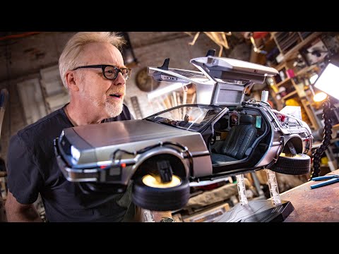Adam Savage Unboxes The Hot Toys DeLorean Time Machine!