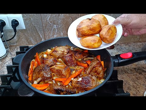 Всегда Готовлю Мясо так! Вкуснее Рецепта Нет! Шикарное блюдо! Мясо с Картошкой просто тает во рту!