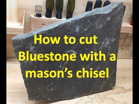 How to cut bluestone with a mason's chisel