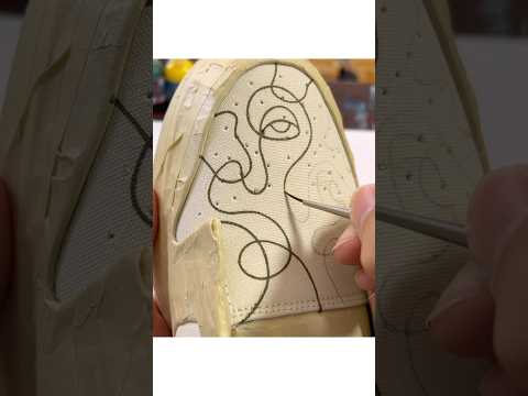 Painting my design on shoes 👟 #shorts #art #painting #artist