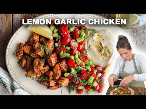 Lemon Garlic Chicken & Hummus