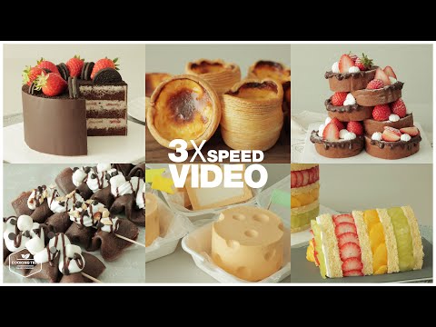 #87 케이크, 디저트 베이킹 영상 3배속으로 몰아보기 : 3x Speed Cake, Dessert Baking Video | Cooking tree