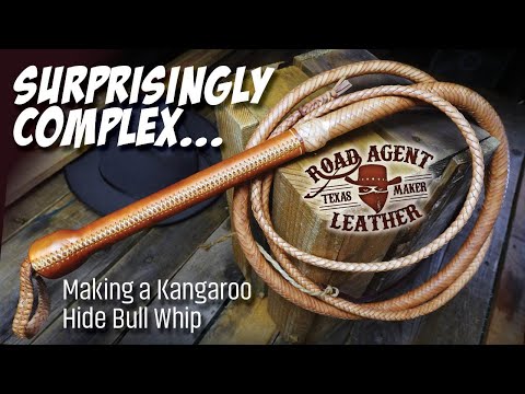 Crack that whip! Making a kangaroo leather bull whip. Leathercraft ASMR