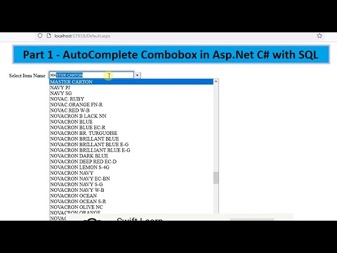 AutoComplete ComboBox in Asp.Net C# with SQL Server | swift learn